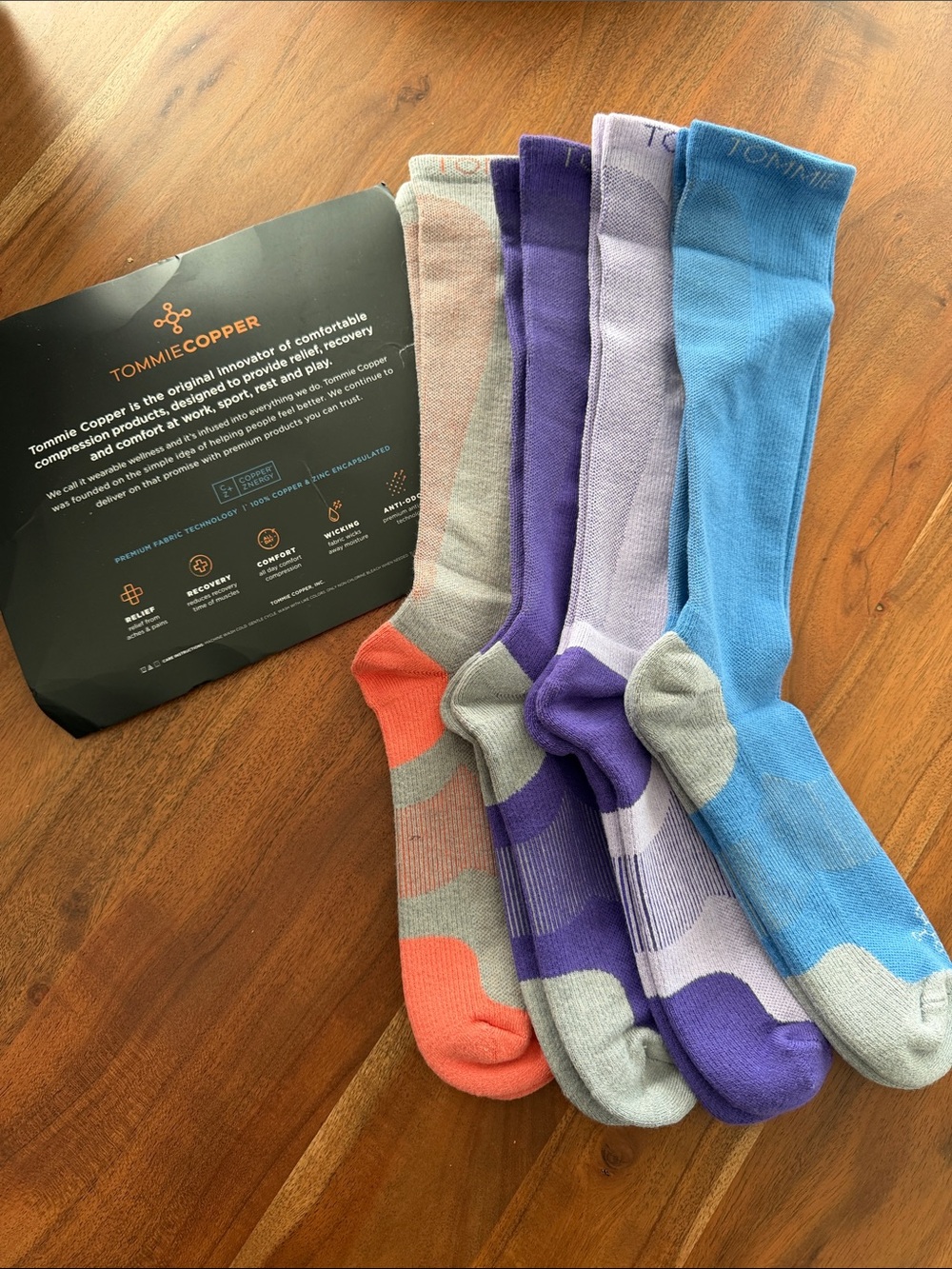 Tommie Copper Women's Compression Socks - Blue, Purple, Coral, Gray